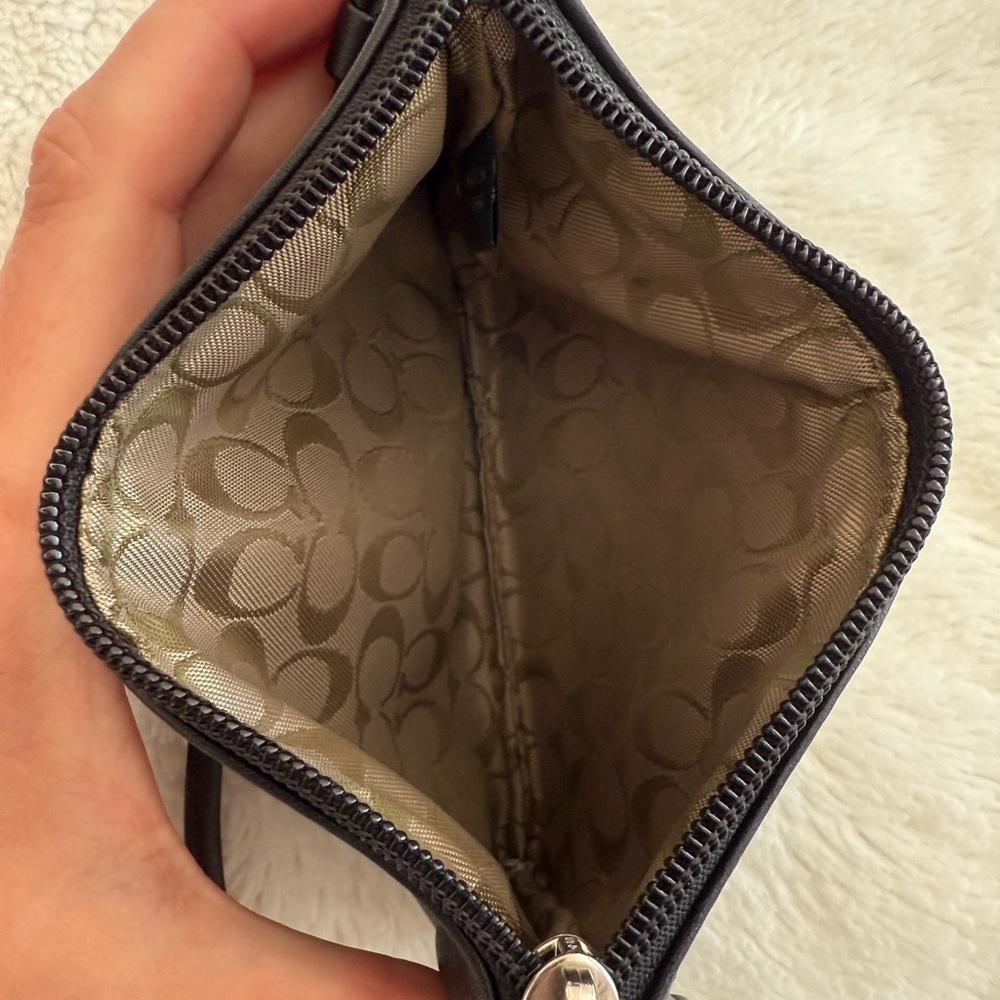 Coach Black Leather Pouch with Strap - Picture 3 of 3